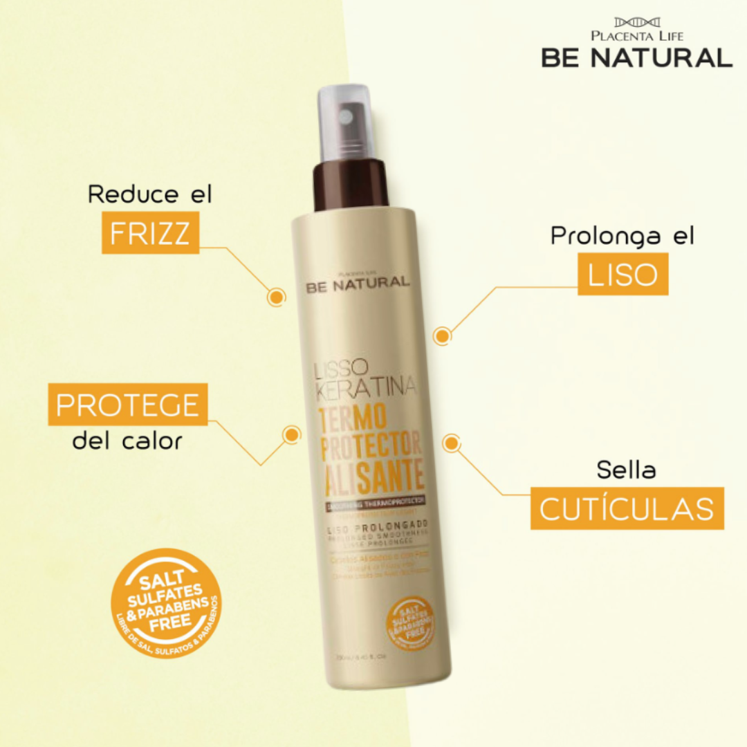 ⫸ Termoprotector Alisante Lisso Keratina Be Natural Placenta Life