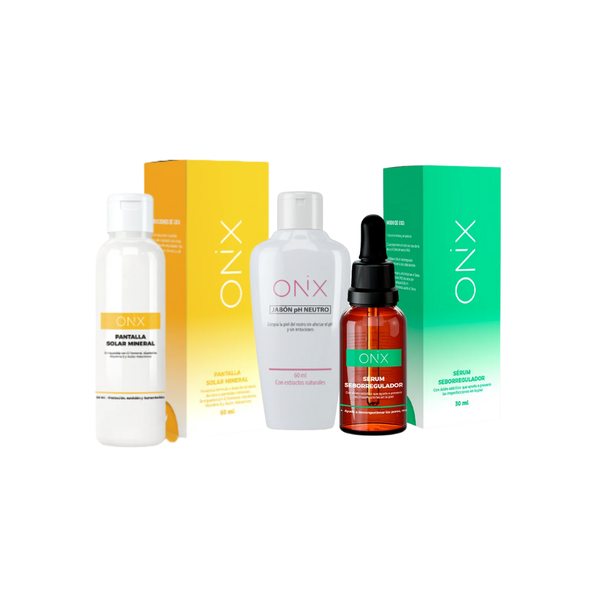 Onix Skincare Kit 3 pack Rutina Facial Antigrasa y Protección