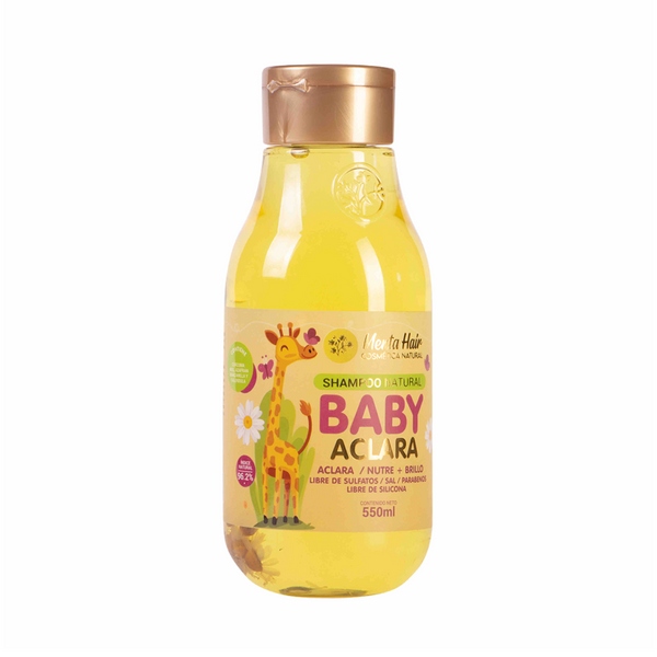 Shampoo Baby Aclarante Menta Hair [550ml] Con Manzanilla, Miel y Cúrcuma