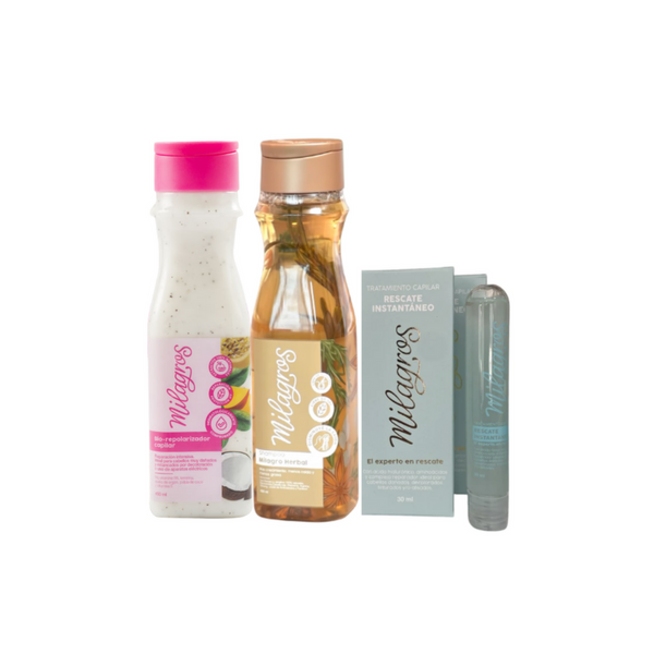 Kit Rescate Capilar Instantáneo 3 pack Milagros