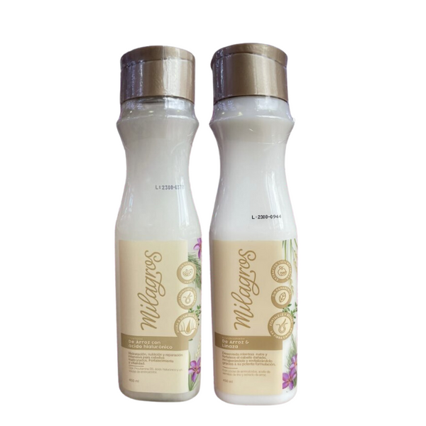 Kit Milagros Capilar Shampoo y Acondicionador de Arroz y Linaza