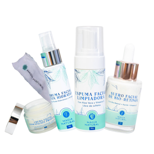 Kit Facial Magia Natural 4 Pack Rutina Skincare Diaria