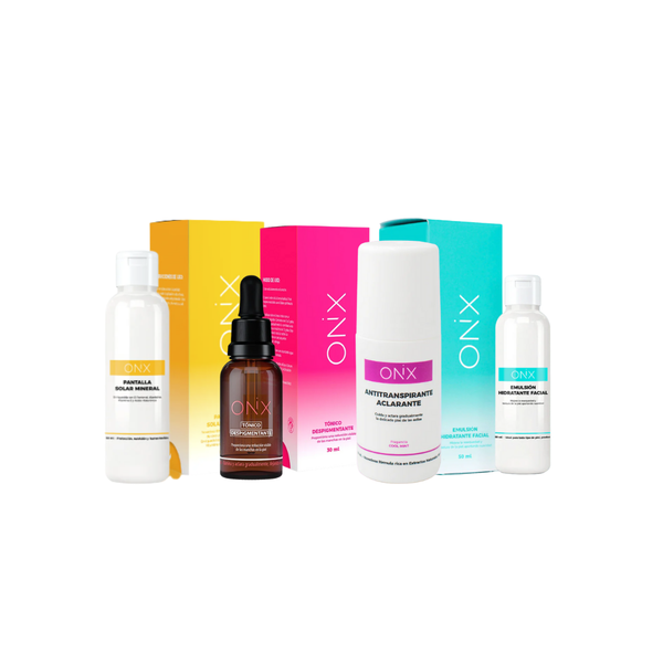 Onix Skincare 4 Pack Kit Luminoso Aclara y Despigmenta - Facial y Corporal
